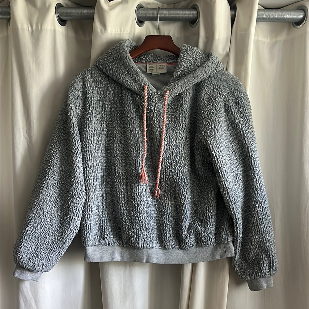 Cozy Gray fleece hooded sweatshirt by Anthropologie